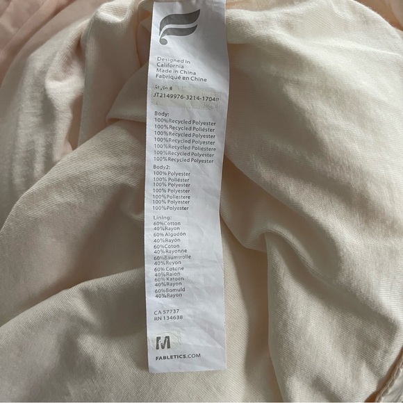 Fabletics Nelly Mixed Media Half Zip Sherpa Pullover in an Ivory Cream Color - Picture 3 of 8